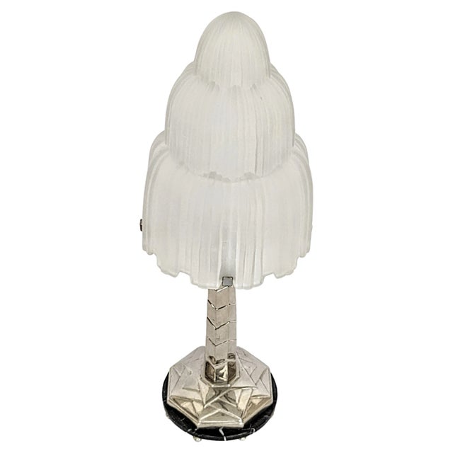 Art Deco French Art Deco Table Lamp Signed by Sabino (pair available) For Sale - Image 3 of 7
