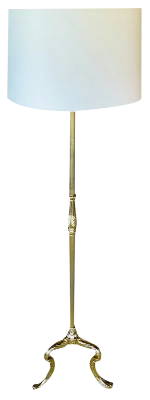 Vintage Floor Lamp with Gilded Brass Decor, 1960s