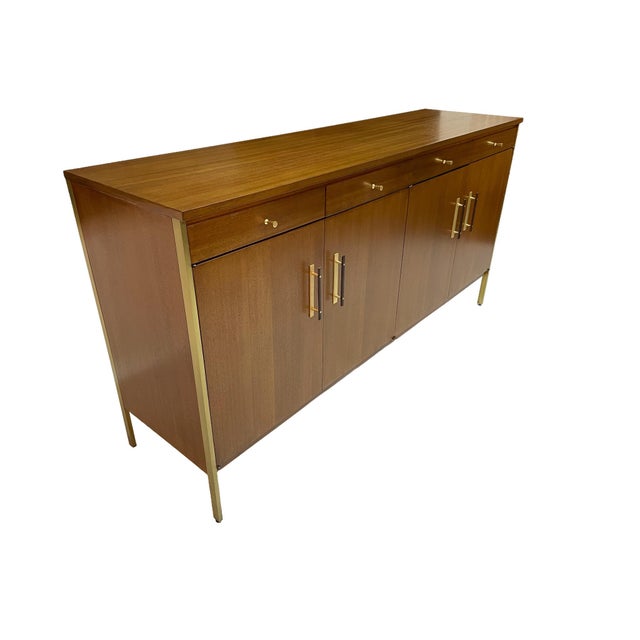 1960s Paul McCobb for Calvin Group Mid-Century Ribbon Mahogany Credenza, 1960s For Sale - Image 5 of 15