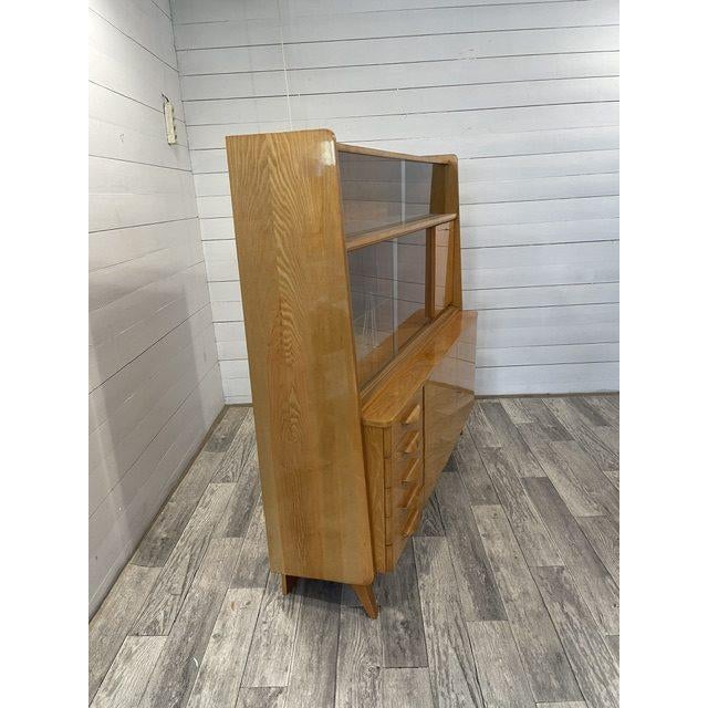 Vintage Secretaire / Bar / Show / Bookcase by Tatra Nabytok Pravenec, 1970 In superb original condition. with keys Red Bar...