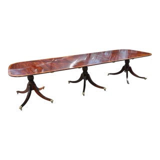 19th Century Regency Style Mahogany Three Pedestal Dining Table For Sale