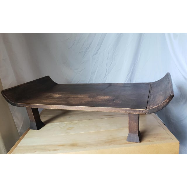 Wood Antique 19th Century Chinese Elm Kang Table / Sculpture Stand - "32" For Sale - Image 7 of 9