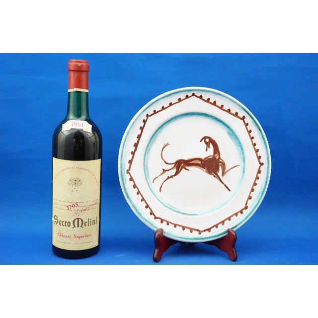 Vintage Ceramic Plate with Horse by Orfeo Tamburi, 1940s For Sale - Image 4 of 18