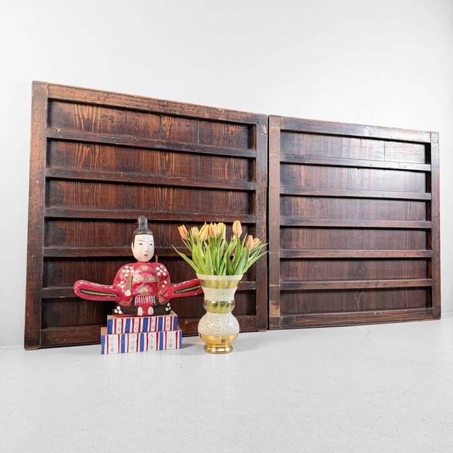 Japanese Wooden Wall Panels, 1890, Set of 2 For Sale - Image 6 of 18