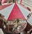 A rare find. Hand crafted 1940’s revolving carousel with horses and other animals: lion, pig, elephant and bear. Golden...