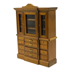 Vintage Shackman Dollhouse Miniature Wooden Hutch Cabinet, 1:12 Scale