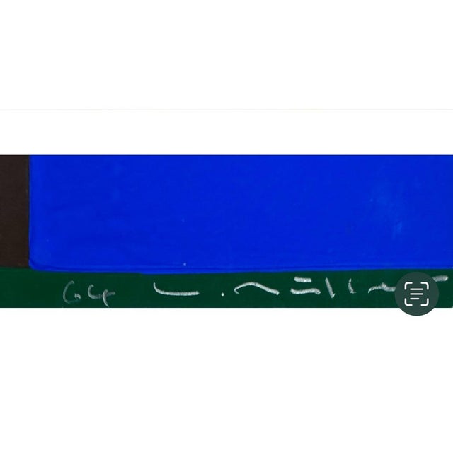 1964, Rare, Willy Müller-Brittnau (1938-2003), Modern Geometric Abstract Patterned Colorful Gouache Painting, Signed, One of a Kind, Framed For Sale - Image 4 of 4