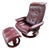 Vintage Stressless Ekornes MCM Burgundy (Red-Brown) Leather Lounge Chair & Ottoman For Sale