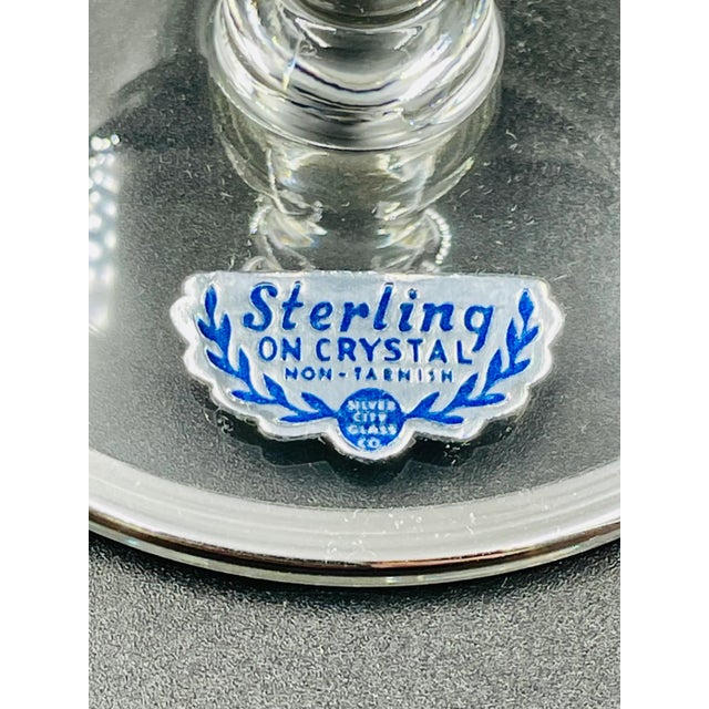 Mid 20th Century Vintage Silver City Glass Company Sleek Silver Trim Compote For Sale - Image 5 of 10