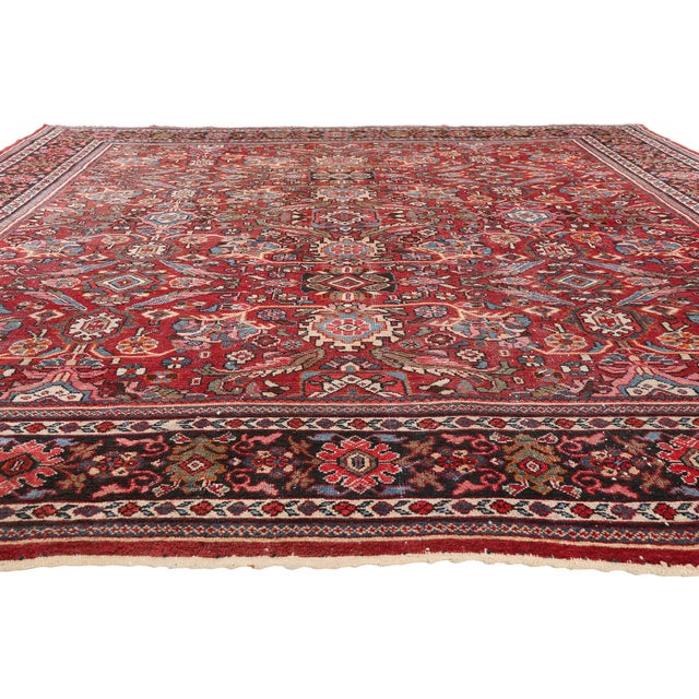 English Antique Persian Mahal Rug, 11'01 X 13'07 For Sale - Image 3 of 10