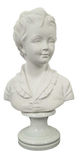 White Bust of a Boy in Limoges Porcelain