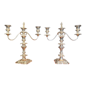 Pair of Mid 20th Century Silverplate Candelabras