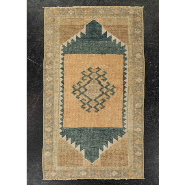 Navy Blue Turkish Mini Rug Oriental Hand Knotted Vintage Rug 1'7" x 2'7" #21262 For Sale - Image 8 of 8