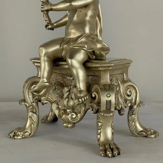 Pair of Early 19th Century French Bronze Doré Cherub Statues For Sale - Image 11 of 15