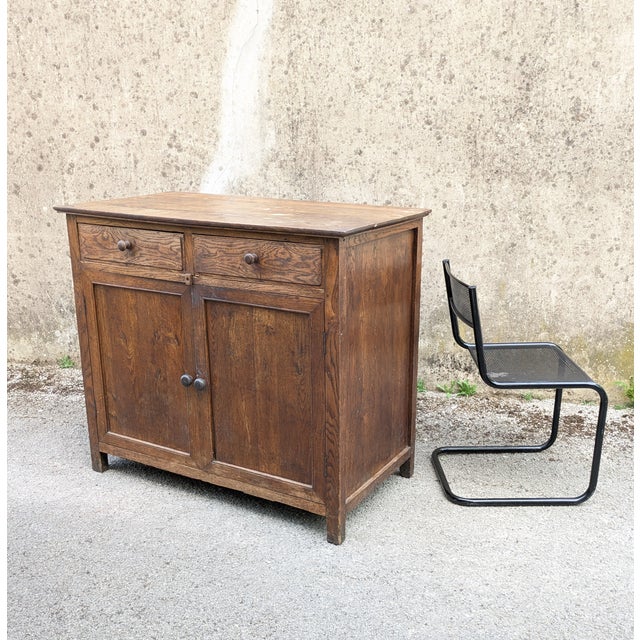 Wood Low Antique French Buffet, 1890 For Sale - Image 7 of 13