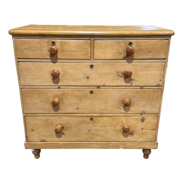 19th Century English Pine Chest of Drawers For Sale