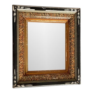 Vintage Wood Frame With Etching For Sale