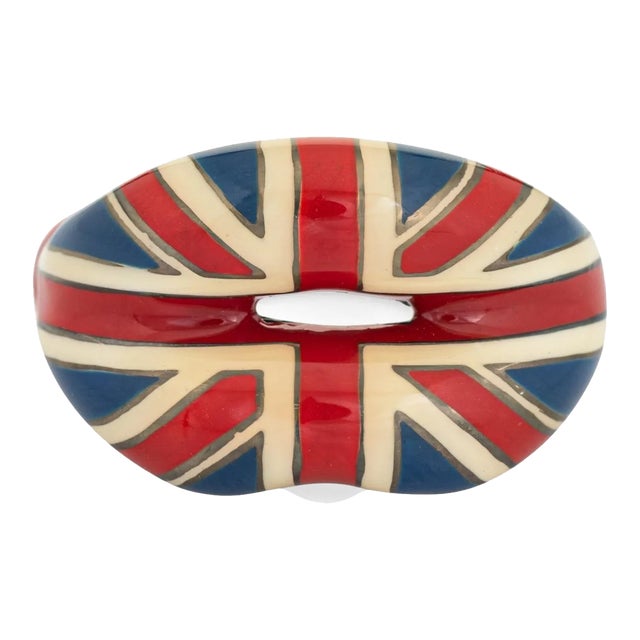 Solange Azagury Partridge Union Jack Hot Lips Ring 5.5 Sterling Silver size 5.5 For Sale