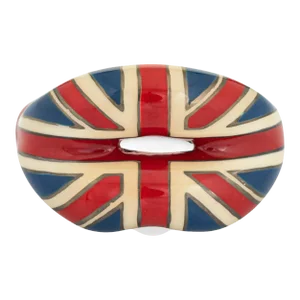 Solange Azagury Partridge Union Jack Hot Lips Ring 5.5 Sterling Silver size 5.5