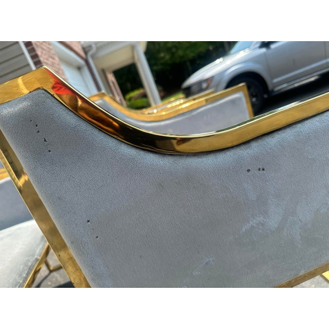 Set of 4 Erin Counter Chairs in Gray Velvet & Polished Gold – Statements by J For Sale - Image 10 of 12