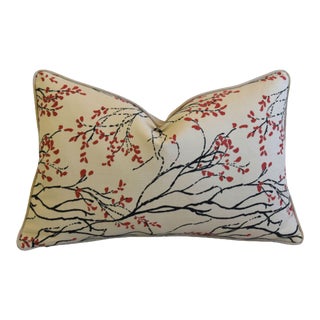 Designer Myla Cherry Blossom Feather/Down Pillow 24" X 16" For Sale