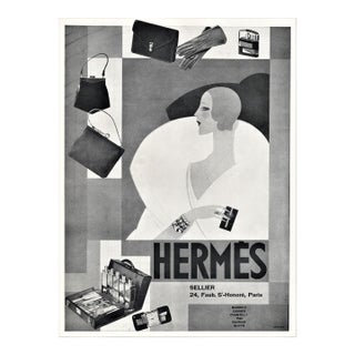 Rare! 1927 French Art Deco Hermes Advertisement Print-Luxury Women's Fashion For Sale