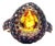 Bochic "Orient" Vintage Fancy Sapphire & Cognac Diamond Ring Set In 18K Gold & Silver For Sale
