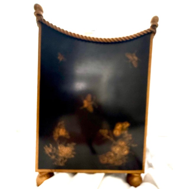 Metal Pair of Vintage Italian Hand-Painted Chinoiserie Tole Accessories for Bergdorf Goodman For Sale - Image 7 of 11