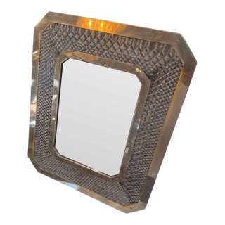 Vintage Chrome and Snakeskin Picture Frame For Sale