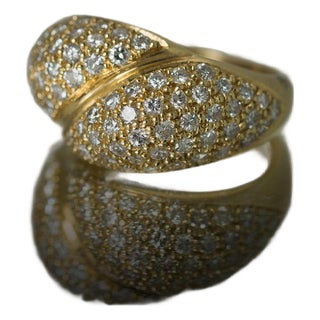 Late 20th Century Pave Diamond Ring, Size 4.25 For Sale