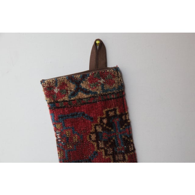 Tribal Decorative Stocking Made From 100% Handmade Double-Knotted Antique Tribal Rug For Sale - Image 3 of 6