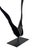 Large Suar Wood Sculpture, Burnt Finish on Black Metal Stand, Modern Organic For Sale - Image 4 of 9