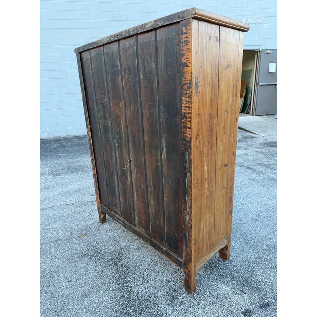 Late 19th Century Antique 19th-Century Chinese Elmwood Multi-Door Armoire & Wedding Cabinet For Sale - Image 5 of 11