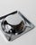 Brown Large Vintage Brutalist Modernist Square Chrome Ashtray, 1980s For Sale - Image 8 of 12