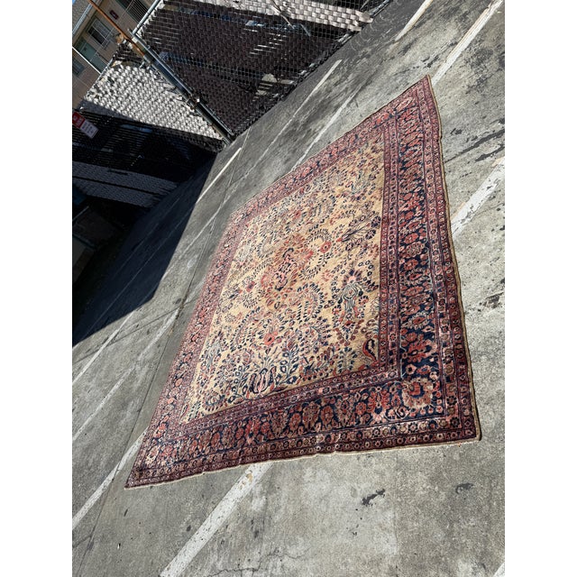 Islamic 8ft 8in × 10ft 2in Floral Sarouk Hand Knotted Iranian Area Rug For Sale - Image 3 of 10