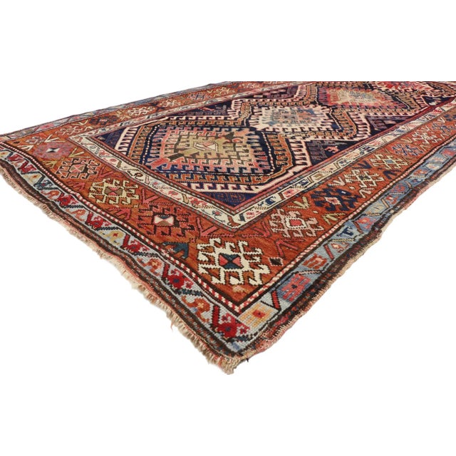Tribal 1870's Antique Caucasian Bordjalou Kazak Rug - 04'00 X 07'11 For Sale - Image 3 of 7