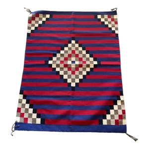 Vintage Hand Woven Wool Navajo Style Tapestry