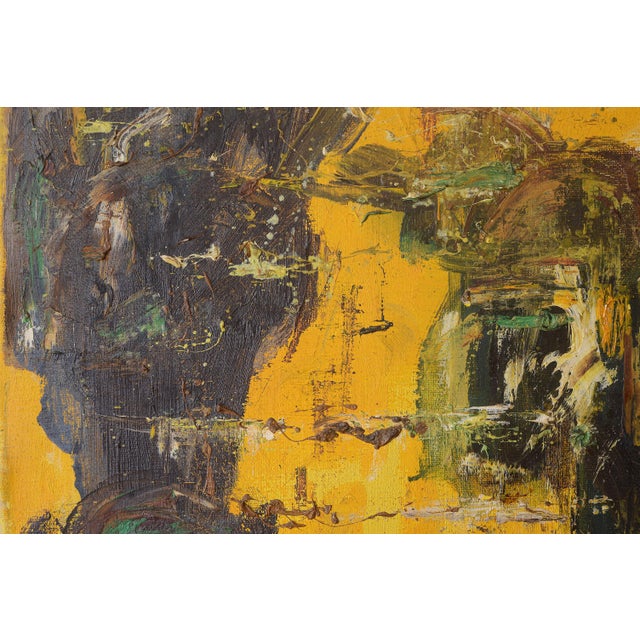Vintage Mid Century D Myers Vertical Abstract Painting For Sale In San Francisco - Image 6 of 9