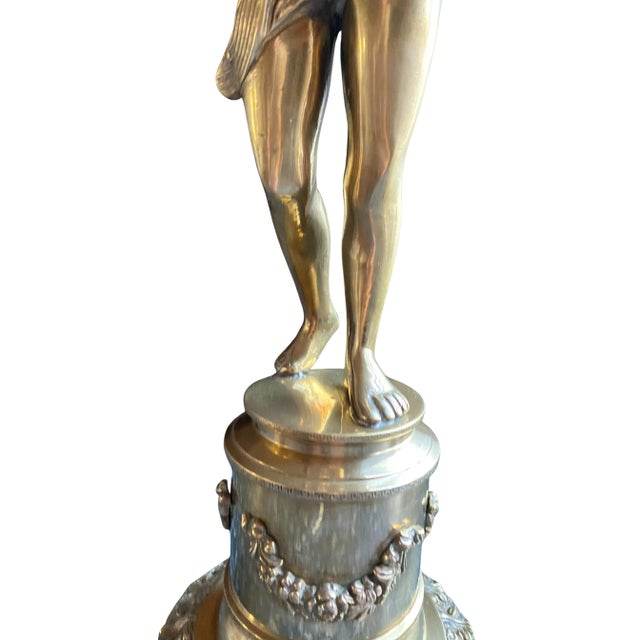 Sculpture of Putto with Torch in Gilt Bronze, 1800s For Sale - Image 6 of 11