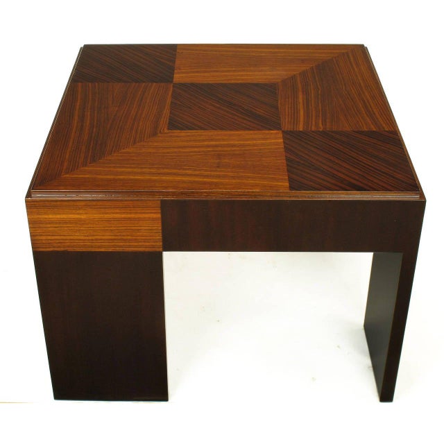 Mid-Century Modern John Widdicomb Natural and Bleached Macassar Ebony and Walnut Coffee Table For Sale - Image 3 of 10