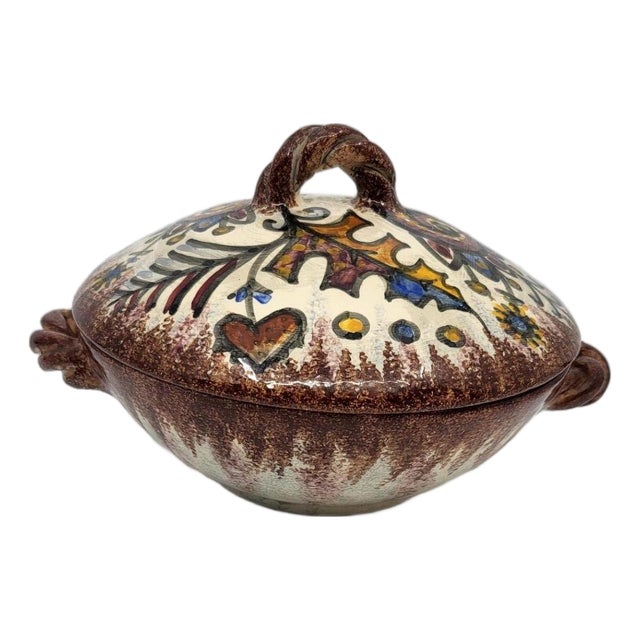 Vintage Art Deco Box in Ceramic by Paul Fouillen, France, 1930s For Sale