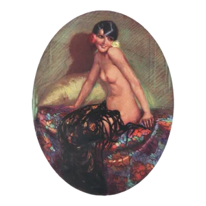 1929 French Art Deco Lithograph- Exotic Nude