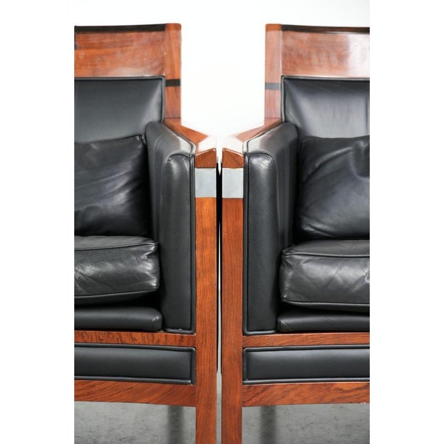Art Deco Chairs in Black Leather from Schuitema, Set of 2 For Sale - Image 11 of 15