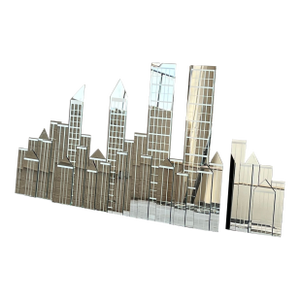 Vintage 1980s New York City Skyline Mirror Panel