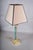 Beige Green Malachite-Style Column Table Lamp with Structured Shade, 1980s For Sale - Image 8 of 12