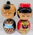 Celebrate Japanese folk art and wedding tradition with this charming vintage pair of Japanese kokeshi dolls depicting a...
