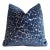 Navy Leopard 20x20 Velvet Throw Pillow With Feather Down Insert For Sale