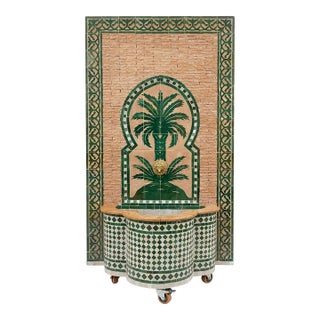 Vintage Handcrafted Marrakech Zellij Tile Wall Fountain For Sale