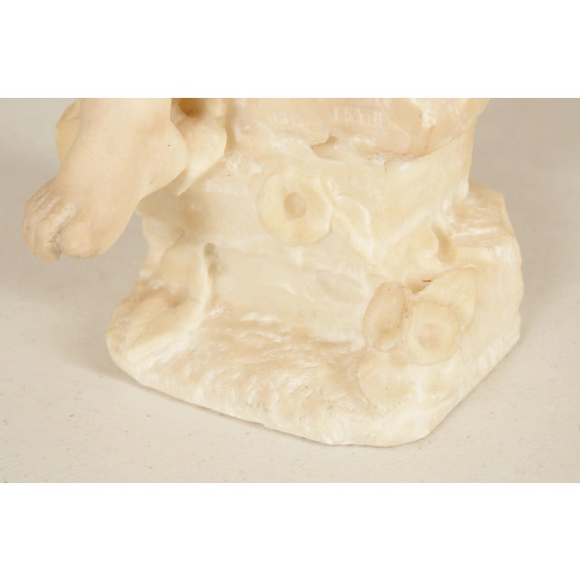 Antique Renaissance Revival Alabaster Carved Cherub Statue For Sale - Image 11 of 13
