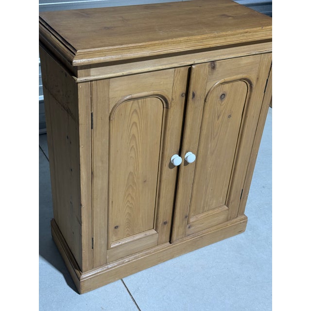 Antique Pine Two Door Cupboard From England For Sale - Image 6 of 18